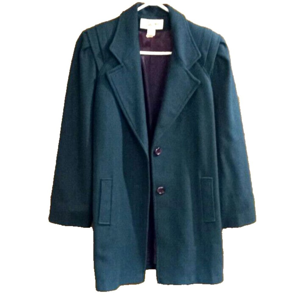 Andrea Marin Vintage Wool Coat womans size 16 lined designer New york Blue USA